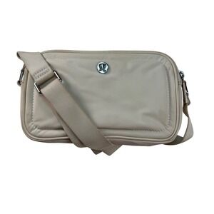 Lululemon Everywhere Crossbody Camera Bag Beige Nylon Adjustable Strap